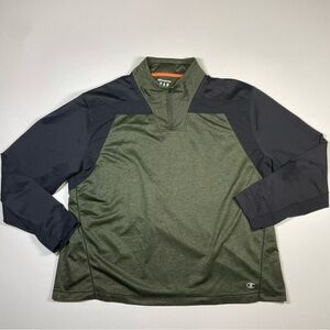 Champion Green and Black Sweatshirt with Stand-Up Collar